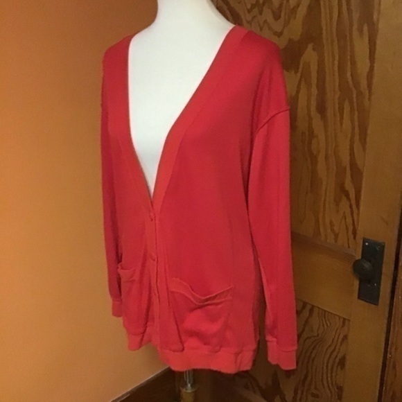 Red vintage 80s oversized slouchy cardigan - Picture 5 of 8